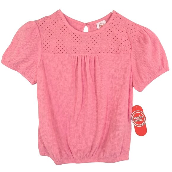 Wonder Nation® Eyelet Pink/Coral Girl's Top NWT - Picture 5 of 9